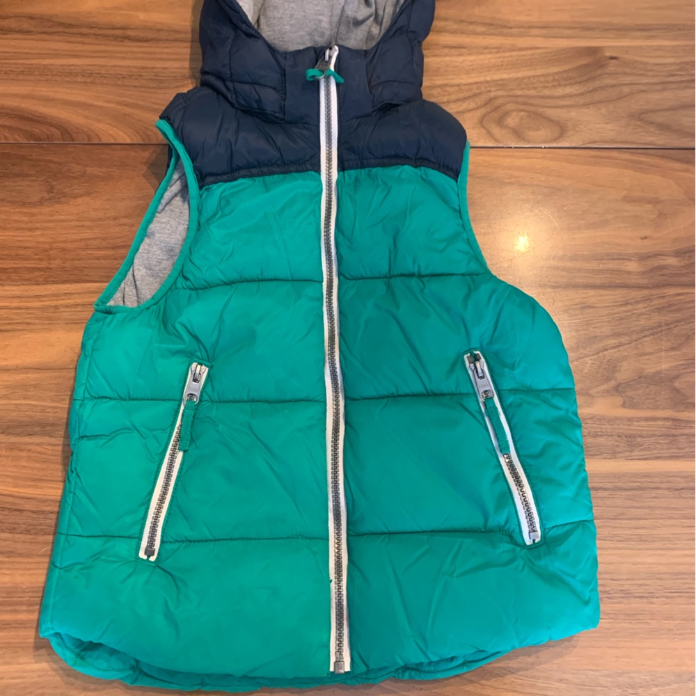 L.O.G.G. by H&M Kids Blue and Green Puffer Vest, EUC